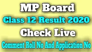 MP Board Class 12 Result 2020 Check Live