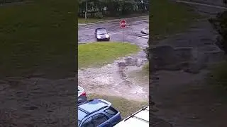 Couldn't Maneuver the Car and Hit the Stop Sign Board.