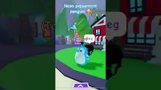 Peppermint penguin tricks are so cute! (Blue is not it&rsquo;s natural neon colour, i changed it) #adoptme
