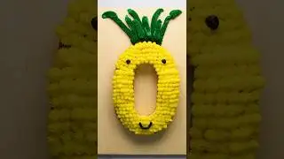 From zero to hero: Turning a number cake into a pineapple cake #shorts