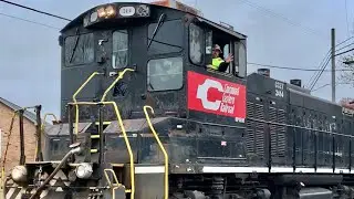 Railroad Switching In The Rain, Switcher & Geep Locomotives Pick 1 Car Out Of A Mile Of Cars, CCET
