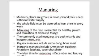 Steps involved in Sericulture- Moriculture