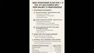 How to Build ₹20&ndash;22 Lakhs in 9 Years with Just ₹20K Monthly Salary | Smart Investment Plan 2025