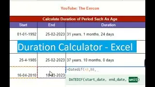 Calculating Date Duration in Excel & Google Sheets Using the DATEDIF Function #shorts #excel