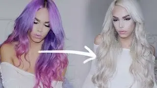 Hair Experiment from Purple to Blonde | Saline