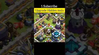 Coc upgrading hidden tesla level 12#youtubeshorts #clashofclans #coc #vairalshort