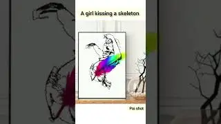 A girl kissing a skeleton using python turtle #shorts #paishot #homedecor