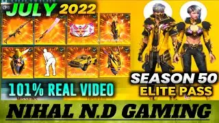 JULY ELITE PASS FREE FIRE 2022 ~ SEASON 50 ELITE PASS IN FREE FIRE?