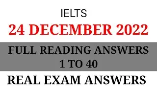 24 December 2022 Full ielts Reading answers || IELTS WITH SURAJ