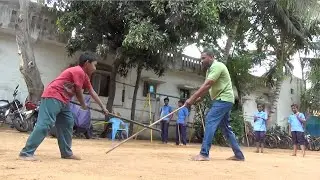 Silambam with Master Abul Kalam at FSDA English School, Villupuram