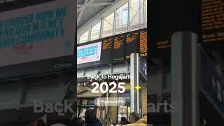 mad british woman in the crown dose the Hogwarts Express Anoncment 2025 at Kings Cross crown cheers.
