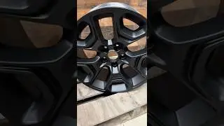 Super Matte Black Jeep Wheels #powdercoat #wheels #jeep #powdercoating
