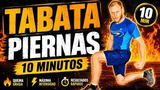🔥 Rutina HIIT TABATA PIERNAS 10 Minutos (RAPIDA Y EFICAZ) 🥵 MORTAL!!!