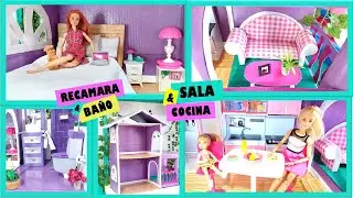 Así quedÓ la CASA de Barbie! 🏠 LA AMUEBLAMOS Y BAÑO TERMINADO!