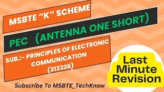One Short Antenna  |PRINCIPLES OF ELECTRONIC COMMUNICATION | PEC | K Scheme |313326 MSBTE.