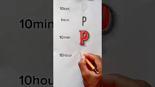 P letter 3d #shorts #satisfying #art #drawing