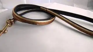 leather dog lead in soft hide leather
