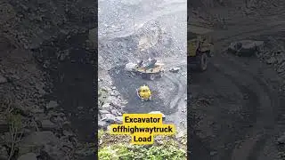 wheel loader Loading off highway truck stones #coal #coalmine #bccl #ccl #mines #mine #mining #ncl