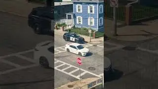 Police SUV parked in crosswalk violating a city ordinance #violation