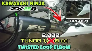 INSTALLING TWISTED LOOP ELBOW WITH SC PROJECT OPEN PIPE TO NINJA ZX-25R - Full Video and Sound Test