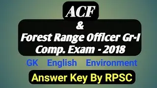 ACF & FRO Exam 2018 RPSC Answer Key