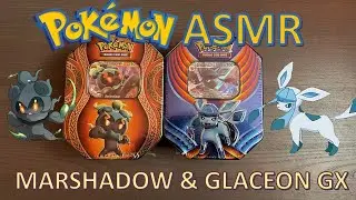 ASMR Opening Pok&eacute;mon Card Packs | Marshadow & Glaceon GX TINS! (No Talking)