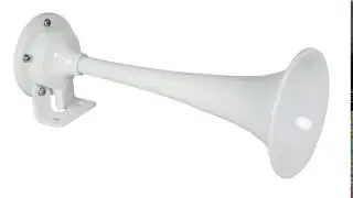 10104 &mdash; White Epoxy Coated Single Trumpet Mini Air Horn