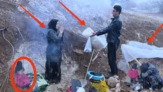 A nomadic mother's struggle on a sunny day: cleaning to make ends meet