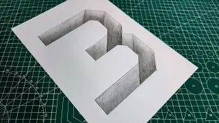 Insane 3D Number '3' Deep Hole Optical Illusion on Paper