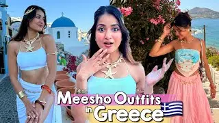 Trying Sasta Dreamy Outfits from Meesho Under Rs.500 in Greece 😍 | Worth it?