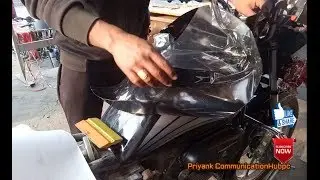 Hero Splendor + Petrol Tank Wrapping Black Vinyl