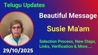 Telugu Updates- Selection, New Steps, Links, Verification & More by Susie Ma'am #VictoryWithAsh