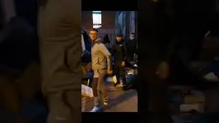 Pearse St Dublin Ireland migrant tents taking down by locals