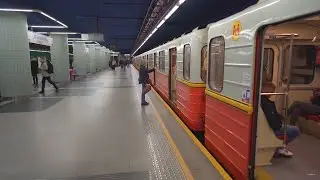 Poland, Warsaw, 2X Metro ride from Centrum Nauki Kopernik to Ratusz Arsenal