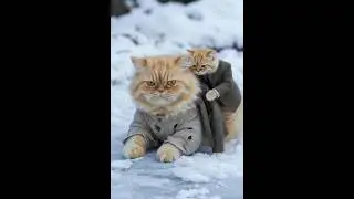 Warmth in the Snow 🐱#CuteCat#CatLover#FunnuyKitten.