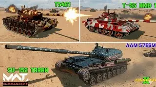 T55 AMD 1 & SU-152 & T54e1 gameplay | MWT Tank Battles 