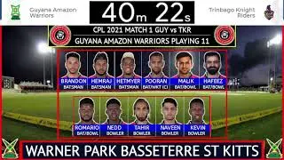 Hero CPL 2021 TKR vs GUY Match 1 Live Scores & Commentary