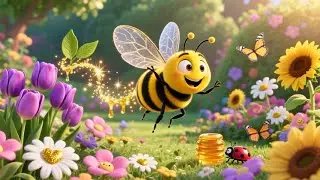Buzzy Bee in the Garden | Cute Nature Rhyme for Kids | Nursery Rhymes & Songs for Children