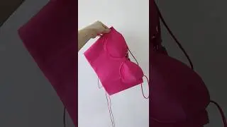 Hot pink corset top, bustier top with straps, tank top, satin top, sexy top, pink cami top, silk top