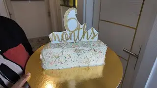 How to make Half half-birthday cake | 6-month birthday cake for a baby girl