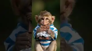 Caught Red-Handed! Baby Monkey&rsquo;s Secret Snack Steal #monkey #wildlife #cute
