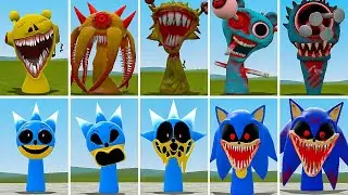EVOLUTION OF ALL SPRUNKI BLUE PHASE VS EVOLUTION OF ALLSPRUNKI SONIC EXE? in Garrysmod!,...