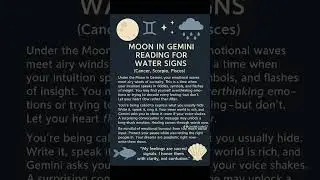 🌙 Moon in Gemini Message for Water Signs (Cancer, Scorpio, Pisces) 🌊#maatoracles #spiritualguidance