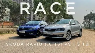 Drag RACE - Skoda Rapid 1.0 TSI Vs 1.5 TDI  Traction Control