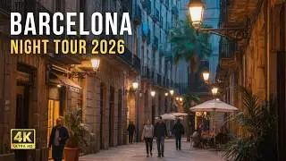 Barcelona, Spain 🌙 Night Walk | 4K Walking Tour