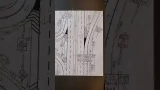 Weekend Road Art: Its a freeway interchange.  #roaddrawing #roads #road #art #drawing