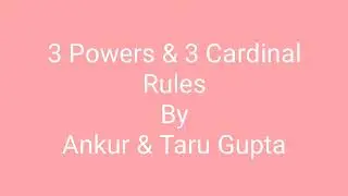 Ankur & Taru Gupta || 3 Powers & 3 Cardinal Rules || Diamonds