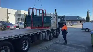Transporting Glass Panels Using Leading Transport Crane Truck