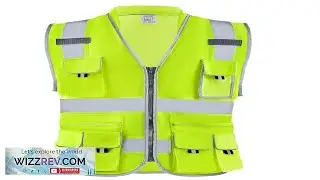VEVOR Yellow Construction Vest 10 Pockets Hi Vis XL