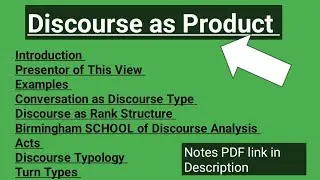 Discourse as Product || Notes PDF link in Description || @LiteratureandPS